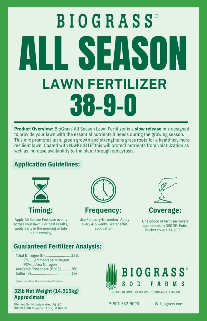 All Season Lawn Fert Label